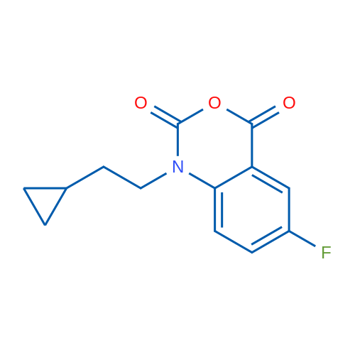 1-(2-环丙基乙基)-6-氟-2H-3,1-苯并噁嗪-2,4-二酮 结构式
