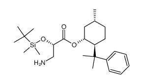 Propanoic acid, 3-amino-2-[[(1,1-dimethylethyl)dimethylsilyl]oxy]-, (1R,2S,5R)-5-methyl-2-(1-methyl-1-phenylethyl)cyclohexyl ester, (2S)- 结构式