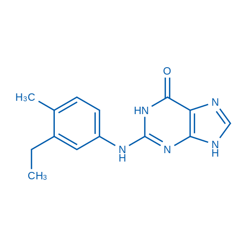 6H-Purin-6-one,2-[(3-ethyl-4-methylphenyl)amino]-1,9-dihydro- 结构式