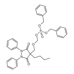 Phosphoric acid, [(4-butyl-3,5-dioxo-1,2-diphenyl-4-pyrazolidinyl)methoxy]methyl bis(phenylmethyl) ester 结构式