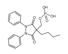 4-丁基-1,2-二苯基-4-[(膦酰氧基)甲基]-3,5-吡唑烷二酮 结构式