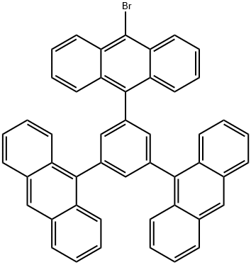9-溴-10-(3,5-二-9-蒽基苯基)蒽 结构式