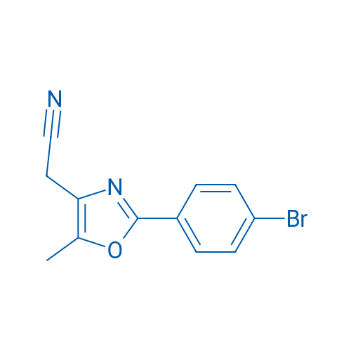 2-(2-(4-溴苯基)-5-甲基恶唑-4-基)乙腈 结构式