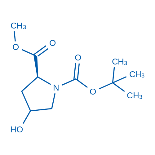 (2S)-1-叔丁基2-甲基4-羟基吡咯烷-1,2-二甲酸酯 结构式