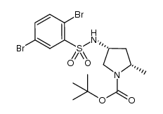 1-Pyrrolidinecarboxylic acid, 4-[[(2,5-dibromophenyl)sulfonyl]amino]-2-methyl-, 1,1-dimethylethyl ester, (2S,4R)- 结构式
