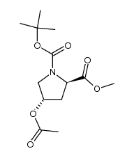 1,2-Pyrrolidinedicarboxylic acid, 4-(acetyloxy)-, 1-(1,1-dimethylethyl) 2-methyl ester, (2R-trans)- (9CI) 结构式