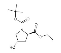 N-BOC-反式-4-羟基-D-脯氨酸乙酯 结构式