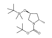 1-Pyrrolidinecarboxylic acid, 4-[[(1,1-dimethylethyl)dimethylsilyl]oxy]-2-methyl-, 1,1-dimethylethyl ester, (2S,4S)- 结构式