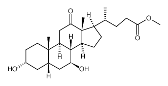 3α,7β-二羟基-12-氧代-5β-胆烷-24-酸甲酯 结构式
