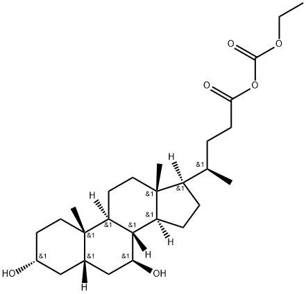 3,7-二羟基胆烷-24-酸与碳酸单乙酯的酐 (3α,5β,7β)- 结构式