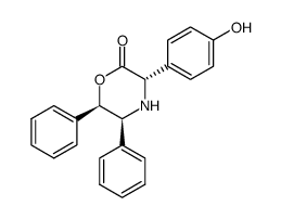 (3S,5S,6R)-3-(4-羟基苯基)-5,6-二苯基吗啉-2-酮 结构式