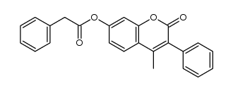 苯乙酸-4-甲基-2-氧代-3-苯基-2H-1-苯并吡喃-7-基酯 结构式