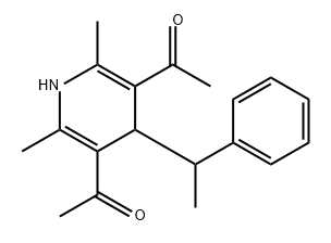 1,1'-[1,4-二氢-2,6-二甲基-4-(1-苯乙基)-3,5-吡啶二基]二乙酮 结构式