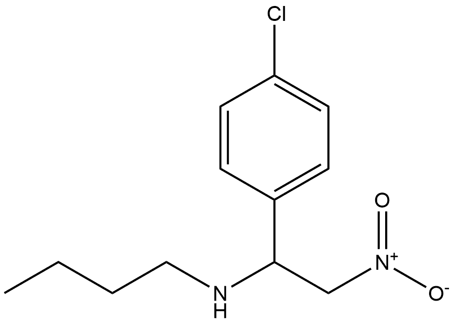 N-丁基-4-氯-α-(硝甲基)苯甲胺 结构式