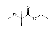 Propanoic acid, 2-(dimethylstibino)-2-methyl-, ethyl ester 结构式