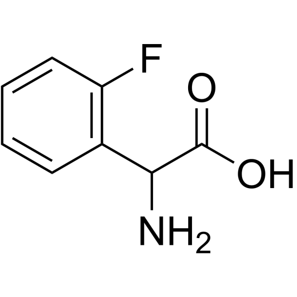 2-氟-DL-α-苯基甘氨酸 结构式
