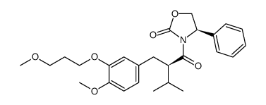 2-Oxazolidinone, 3-[(2R)-2-[[4-methoxy-3-(3-methoxypropoxy)phenyl]methyl]-3-methyl-1-oxobutyl]-4-phenyl-, (4R)- 结构式