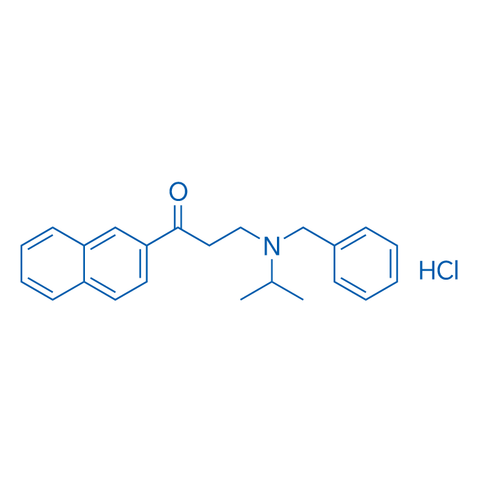 3-(苄基(异丙基)氨基)-1-(萘-2-基)丙-1-酮盐酸盐 结构式