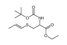 N-叔丁氧羰基-S-((E)-1-丙烯基)-L-半胱氨酸乙酯 结构式