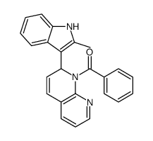 1-苯甲酰基-1,2-二氢-2-(2-甲基-1H-吲哚-3-基)-1,8-萘啶 结构式