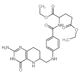 L-Glutamic acid, N-[4-[[(2-amino-3,4,5,6,7,8-hexahydro-4-oxopyrido[3,2-d]pyrimidin-6-yl)methyl]amino]benzoyl]-, 1,5-diethyl ester 结构式