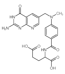 L-Glutamic acid, N-[4-[[(2-amino-1,4-dihydro-4-oxopyrido[2,3-d]pyrimidin-6-yl)methyl]methylamino]benzoyl]- (9CI) 结构式