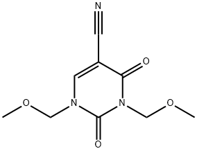 1,2,3,4-四氢-1,3-双(甲氧基甲基)-2,4-二氧代-5-嘧啶甲腈 结构式