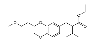 Benzenepropanoic acid, 4-methoxy-3-(3-methoxypropoxy)-α-(1-methylethyl)-, ethyl ester 结构式