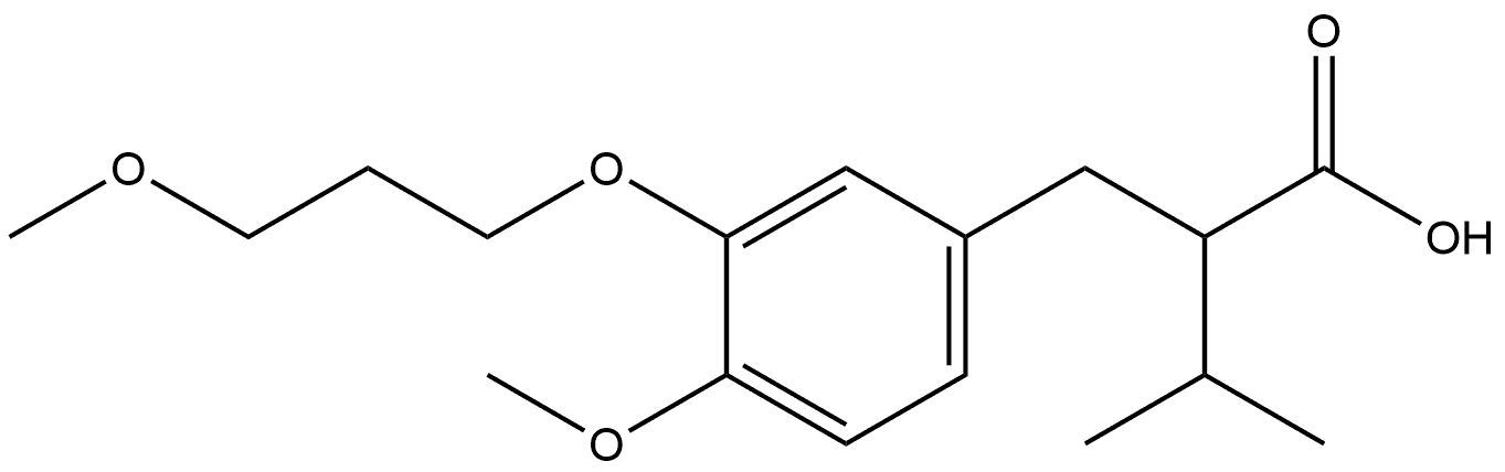 4-甲氧基-3-(3-甲氧基丙氧基)-α-(1-甲基乙基)苯丙酸 结构式