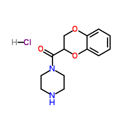 N-[(1,4-苯并二烷-2-基)羰基]哌嗪盐酸盐 结构式