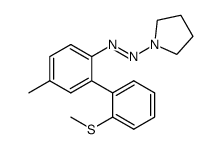 Pyrrolidine, 1-[(1E)-2-[5-methyl-2'-(methylthio)[1,1'-biphenyl]-2-yl]diazenyl]- 结构式