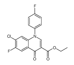7-氯-6-氟-1-(4-氟苯基)-1,4-二氢-4-氧代-3-喹啉羧酸乙酯 结构式