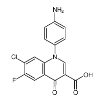 1-(4-氨基苯基)-7-氯-6-氟-4-氧代喹啉-3-羧酸 结构式