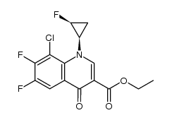 8-氯-6,7-二氟-1-((1R,2S)-2-氟环丙基)-4-氧代-1,4-二氢喹啉-3-羧酸乙酯 结构式