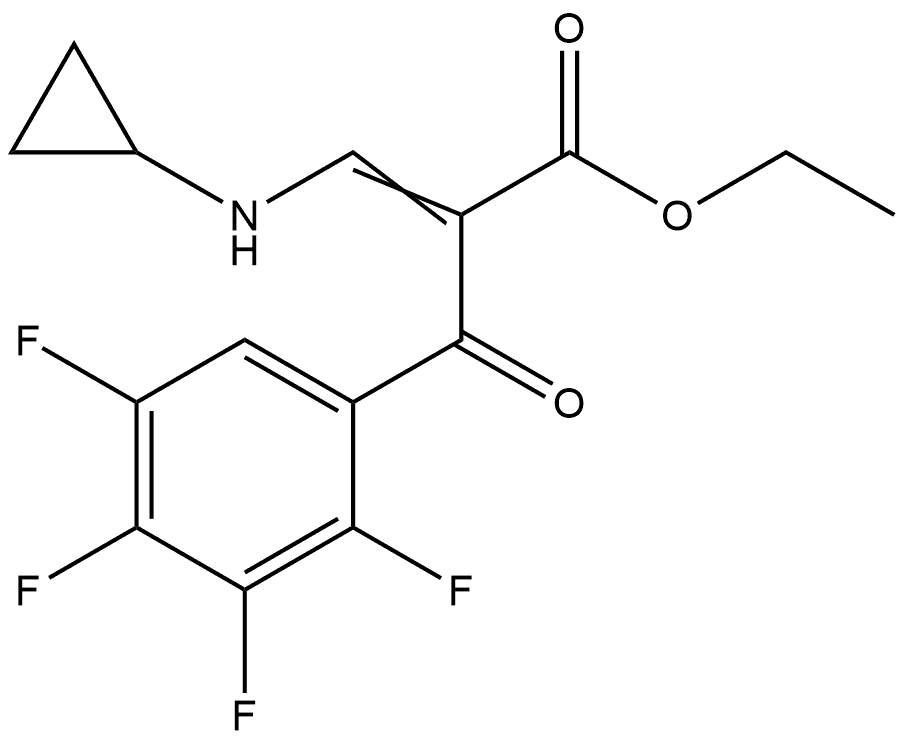 α-[(环丙氨基)亚甲基]-2,3,4,5-四氟-β-氧代苯丙酸乙酯 结构式