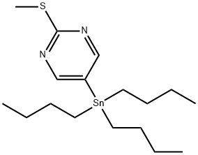2-(甲硫基)-5-(三正丁基锡)嘧啶 结构式