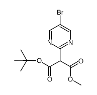 1-叔-丁基 3-甲基 2-(5-溴嘧啶-2-基)丙二酸酯 结构式