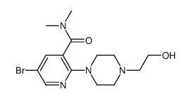 5-溴-2-[4-(2-羟乙基)-1-哌嗪基]-N,N-二甲基烟酰胺 结构式