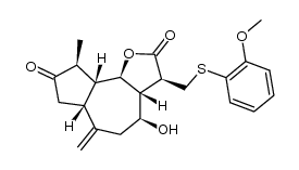 Azuleno[4,5-b]furan-2,8(3H,4H)-dione, octahydro-4-hydroxy-3-[[(2-methoxyphenyl)thio]methyl]-9-methyl-6-methylene-, (3S,3aR,4S,6aR,9S,9aR,9bR)- 结构式