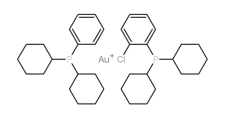 chlorobis(dicyclohexylphenylphosphine)gold(I) 结构式