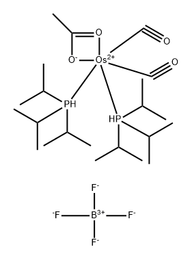 Osmium(1+), (acetato-κO,κO')dicarbonylbis[tris(1-methylethyl)phosphine]-, (OC-6-13)-, tetrafluoroborate(1-) (9CI) 结构式