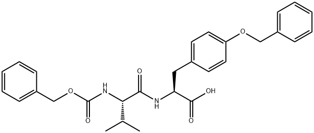 N-苄氧羰基-L-缬氨酰-O-苄基-L-酪氨酸 结构式