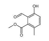 2-甲酰基-3-羟基-6-甲基苯甲酸甲酯 结构式