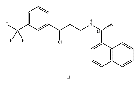 (αR)-α-甲基-N-[3-氯-3-[3-(三氟甲基)苯基]丙基]-1-萘甲胺盐酸盐(1:1) 结构式