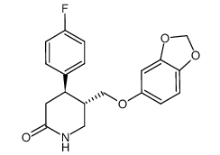 (4R,5S)-5-[(1,3-苯并二氧杂环戊烯-5-基氧基)甲基]-4-(4-氟苯基)哌啶-2-酮 结构式