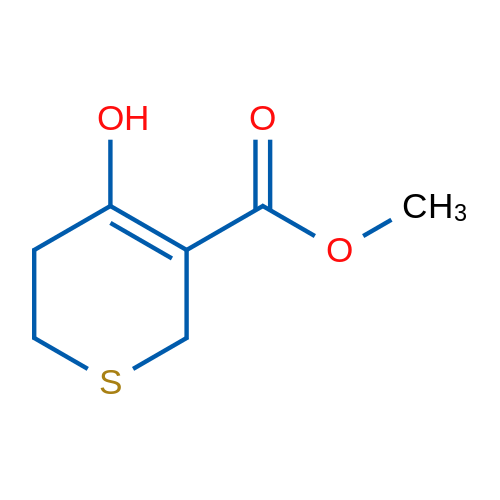 5,6-二氢-4-羟基-2H-噻喃-3-羧酸甲酯 结构式