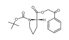 (2S)-1,2-吡咯烷二羧酸-1-(1,1-二甲基乙基)2-(2-氧代-2-苯基乙基)酯 结构式