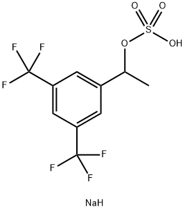 α-甲基-3,5-双(三氟甲基)苯甲醇硫酸氢酯钠盐(1:1) 结构式