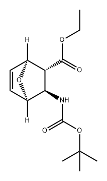 7-Oxabicyclo[2.2.1]hept-5-ene-2-carboxylic acid, 3-[[(1,1-dimethylethoxy)carbonyl]amino]-, ethyl ester, (1S,2R,3R,4R)- 结构式