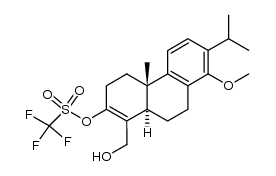 Methanesulfonic acid, 1,1,1-trifluoro-, (4aS,10aR)-3,4,4a,9,10,10a-hexahydro-1-(hydroxymethyl)-8-methoxy-4a-methyl-7-(1-methylethyl)-2-phenanthrenyl ester 结构式